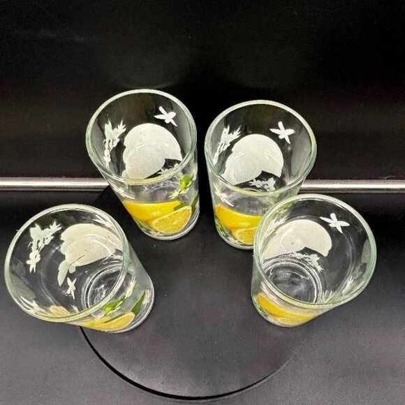 Vintage 1960's Imperial Glass Lemonade Juice Citrus Glasses Set of 4 - Picture 7 of 8